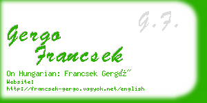 gergo francsek business card